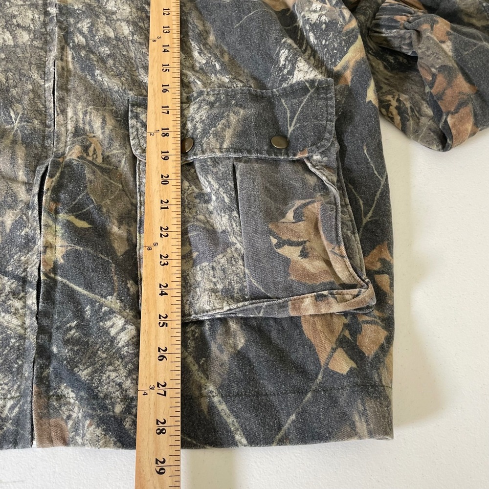 No Trace Mossy Oak Camo Full Zip Jacket Mens L Green Brown Hunting Utility - Picture 10 of 10